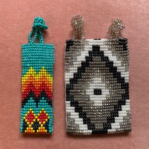 Woven Bead Cuff Bracelets (set of 2)